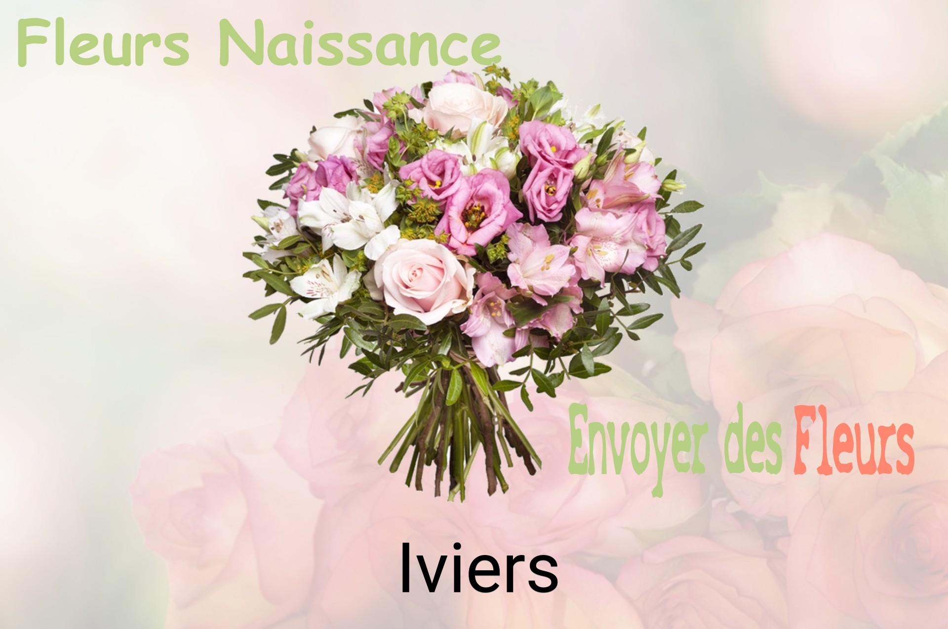 Bouquet de fleurs de naissance livré à Iviers
