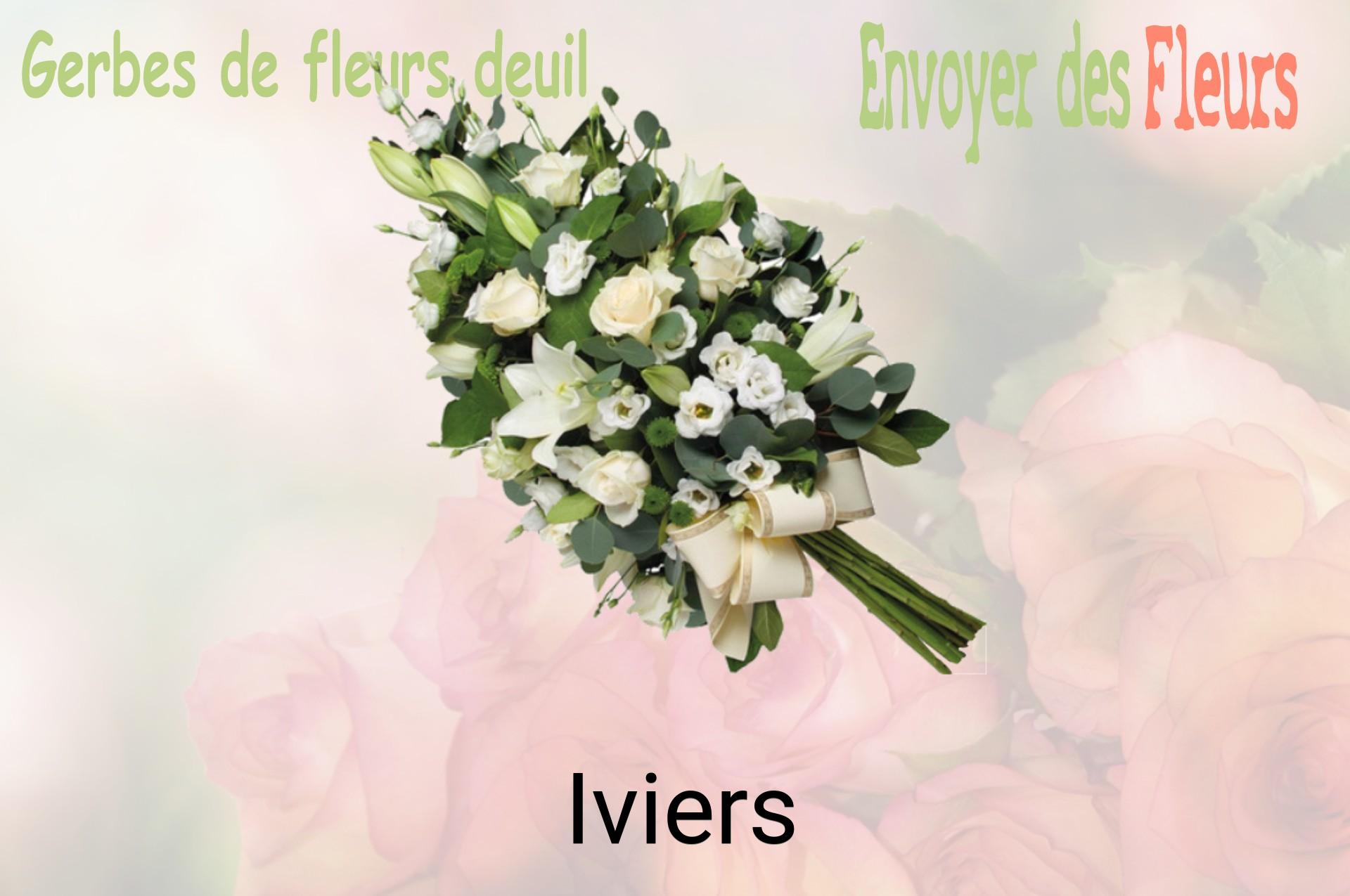 Gerbe de fleurs de deuil livrée à Iviers